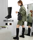 【 GW Sale!! 】送料無料 スクエアソールロングブーツ 3cm厚底ヒール minia ◇ ブーツ ロングブーツ ジョッキーブーツ 厚底 プラットフォーム...