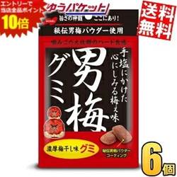 SS期間中はエントリーで当店全品ポイント10倍!ゆうパケット送料無料 ノーベル 男梅グミ 41g×6袋入 うめ