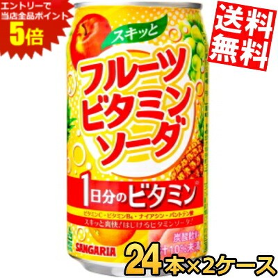 ■メーカー:サンガリア■賞味期限:（メーカー製造日より）360日■1日分のビタミン4種類がおいしく補給できる、爽やかな炭酸飲料です。