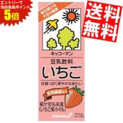 マラソン期間はエントリーでP5倍！【送料無料】キッコーマン飲料豆乳飲料 いちご200ml紙パック 18本入※北海道800円・…