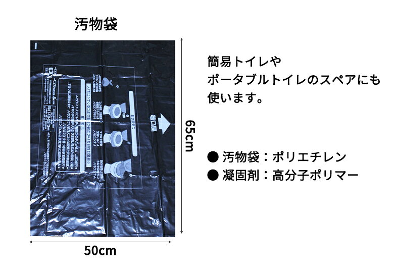 【日本製】防災用トイレ袋 30回分 簡易 災害グッズ 防災 非常用 持ち出し袋 携帯 トイレ 震災 地震 備え 断水 便所 排泄 安心アイテム 高分子ポリマー atelier-eirene-10000052 エイレネ サンプル画像3