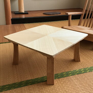 ちゃぶ台 ローテーブル 木製 桐製 四角 折りたたみ 日本製 寄せ木 ミニテーブル 送料無料