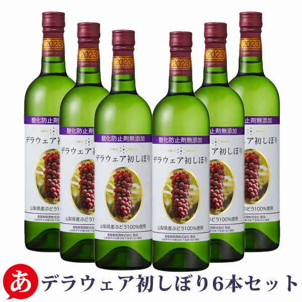 ［あす楽］蒼龍葡萄酒［無添加デラウエア初しぼり 720ml 6本セット］白ワイン やや甘口 日本ワイン 山梨 ヌーボー 国産 デラウェア Japanese wine