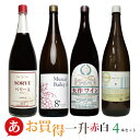 日本ワイン セット【一升瓶ワイン 家飲み赤・白ワイン4本セット(1800ml×4本)】送料無料 一升瓶 甲州ワイン 赤/ 白ワイン 辛口 国産 マ..