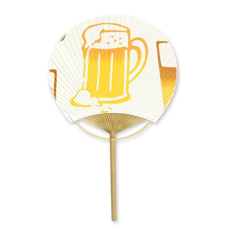【宮本（株）商品★税込2860円以上で送料無料キャンペーン】【宮本】うちわ ビールkenema 注染手ぬぐいうちわ 日本製【NEW202507】