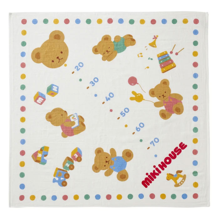【MIKIHOUSE】ミキハウス お風呂グッズ身長計ガーゼバスタオル(46-8362-496)(くま)【NEW202404】