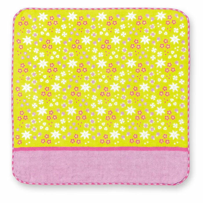 【楠橋紋織】楠橋紋織 くすばしタオル わた音 ブロックワッフル ハンカチタオル 25cm×25cm グリーン 1-65612-86-G