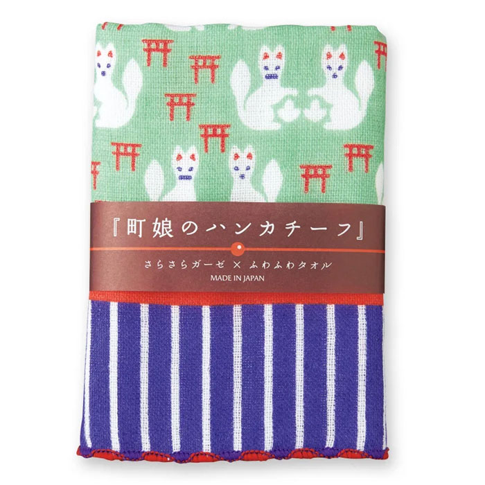 【宮本（株）商品★税込2860円以上で送料無料キャンペーン】【宮本】はんかち町娘のハンカチーフ和柄　狛狐【NEW202312】
