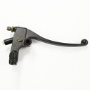 ブレーキ レバー 右 22.2mm ミラーホルダー付 ストップランプ スイッチ付 片側 自転車 バイク ATV 四輪 汎用 M10 P1.25 黒