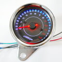 タコメーター 黒/メッキ 12V LED 汎用 電気式 13000rpm バイク スクーター 二輪 バギー ATV トライク