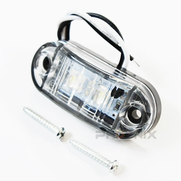 LED マーカー ランプ ライト 1個 DC12V 24V クリア 白色発光 牽引車 トレーラー バス 特殊 小型車 作業車 車幅 車高 補助 トラック テールランプ テールライト