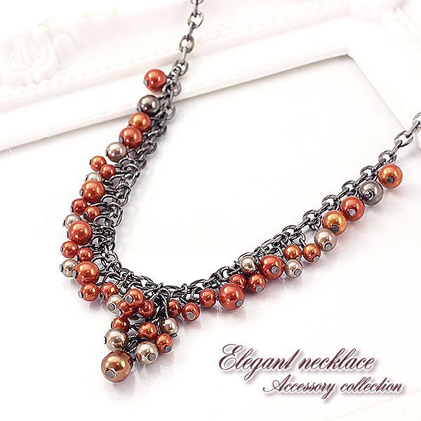 じゃらじゃら ネックレス クール ブラック アクセサリー 揺れる エレガント 大人 首飾り メール便送料無料 accessory レディース 女性 婦人 シック...