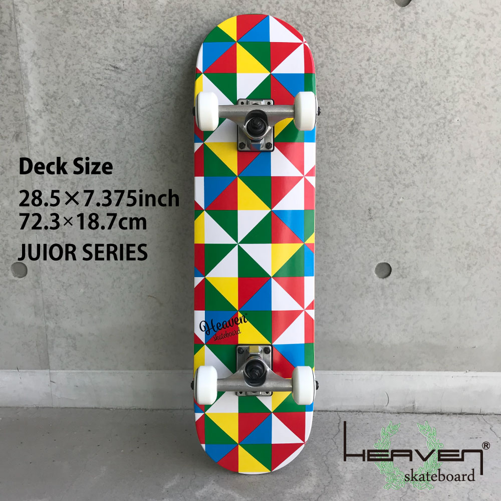 HEAVEN スケートボード 28.5×7.375 トライアングル ジュニア キッズ コンプリート ヘブン ABEC7 スケボー スケート sk8 SKATEBOARD