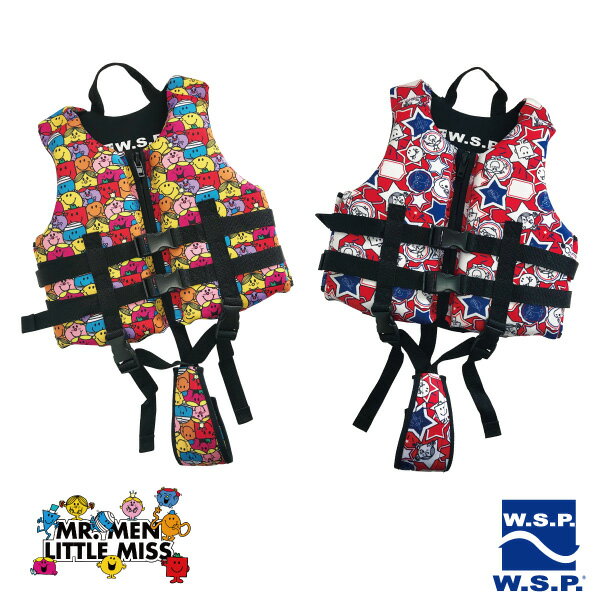 ミスターメン リトルミス コラボ 国際基準 JWBA認定 ライフジャケット ウエットスーツ素材 マリンベスト フローティングベスト シュノーケリングベスト 釣り...