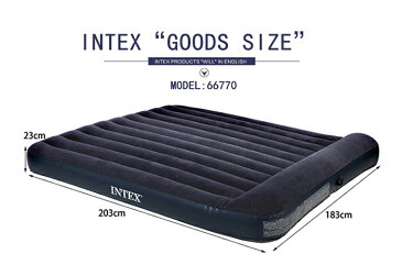 【土日もあす楽】エアーベッド INTEX インテックス ピローレスト クラシック エアーベッド キング King Pillow Rest Classic Airbed 66770 持ち運び 幅183×長さ203×高さ23cm