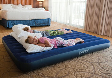 【土日もあす楽】エアーベッド INTEX インテックス クラシック ダウニー エアーベッド ワイドダブル Classic Downy Airbed 68759 子供用 キッズ 幅152×長さ203×高さ22cm アウトドア 車中泊 ゲスト用 キャンプ