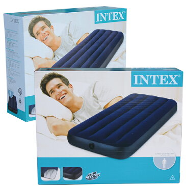 【土日もあす楽】エアーベッド INTEX インテックス クラシック ダウニー セミシングル Classic Downy Airbed 68950 幅76×長さ191×高さ22cm アウトドア 車中泊 ゲスト用 キャンプ