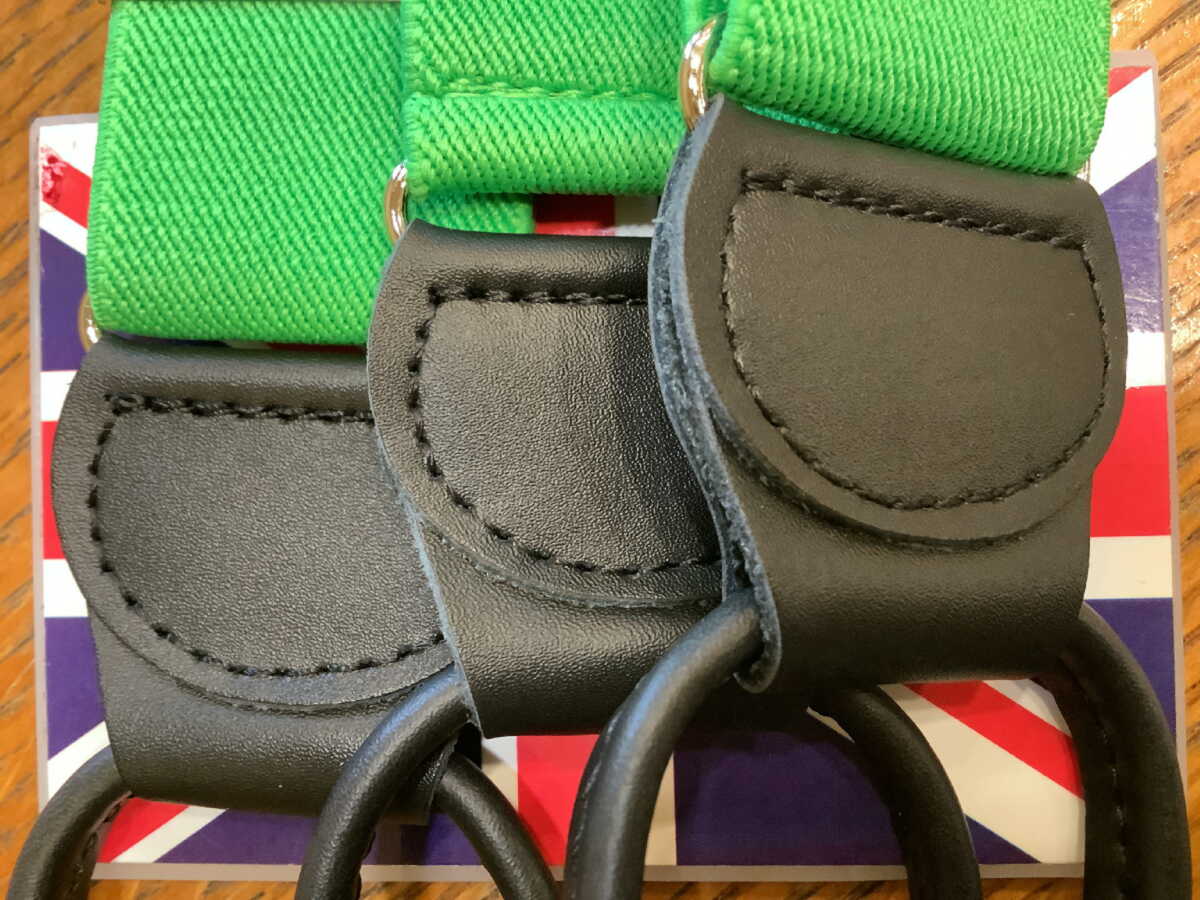 サスペンダー Brace ブレイス メンズ 紳士 英国直送 Yバック ボタン止め AZ ケリーズグリーン B372