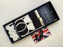 サスペンダー 英国製アルバートサーストン 手縫いハンドメイドバラシャYバックボタン留ブレイシーズ SL黒B580