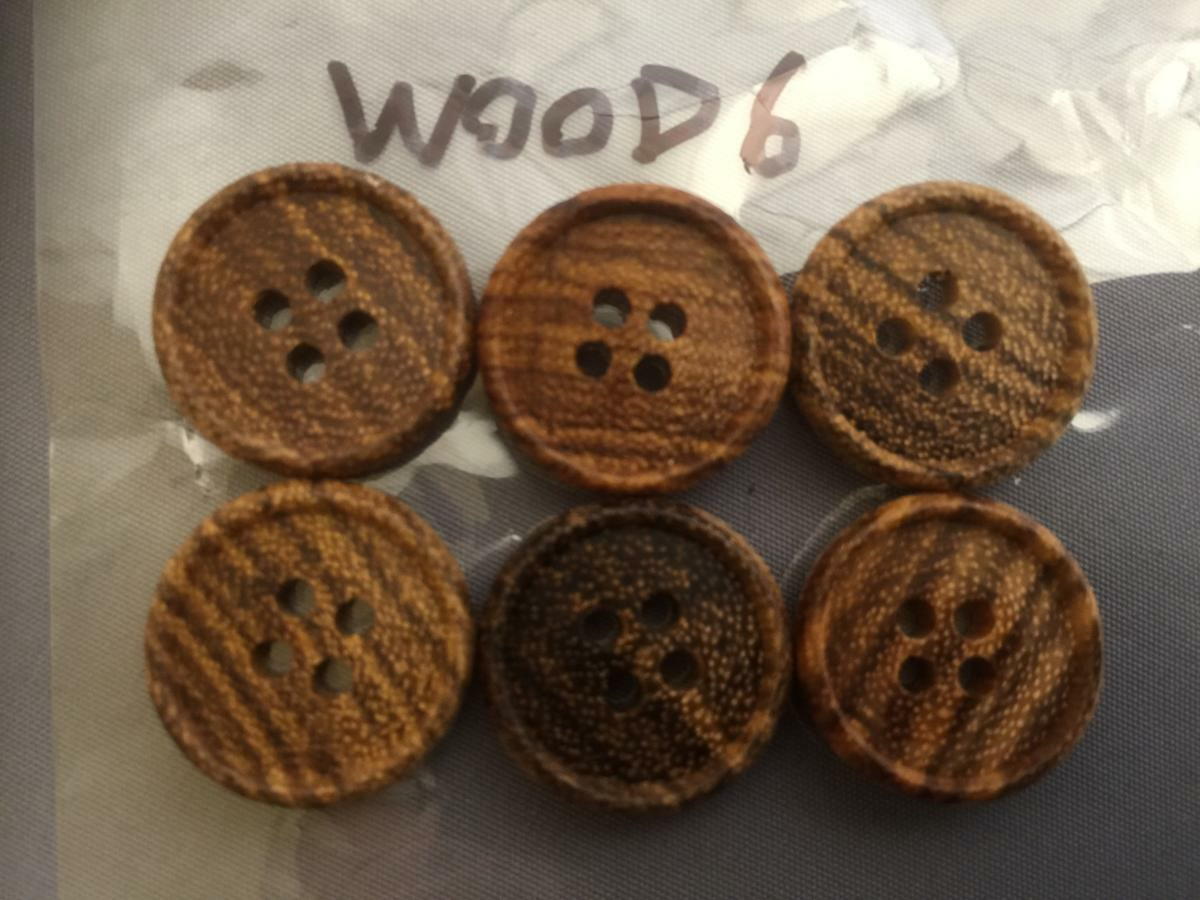 サスペンダーボタンクラシック6ボタン留めブレイス 専用18ミリボタン天然木製 Wood...
