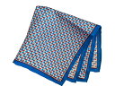 ポケットチーフ シルクチーフ メンズ 紳士 Silk 英国 マイケルソン of ロンドン 大判 Square Geometric Blue/Red/White ...