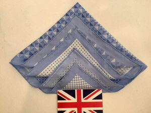 ポケットチーフ シルクチーフ メンズ 紳士 Silk 英国 マイケルソン of ロンドン 大判 4Pattern/Blue Size40x40cm C150