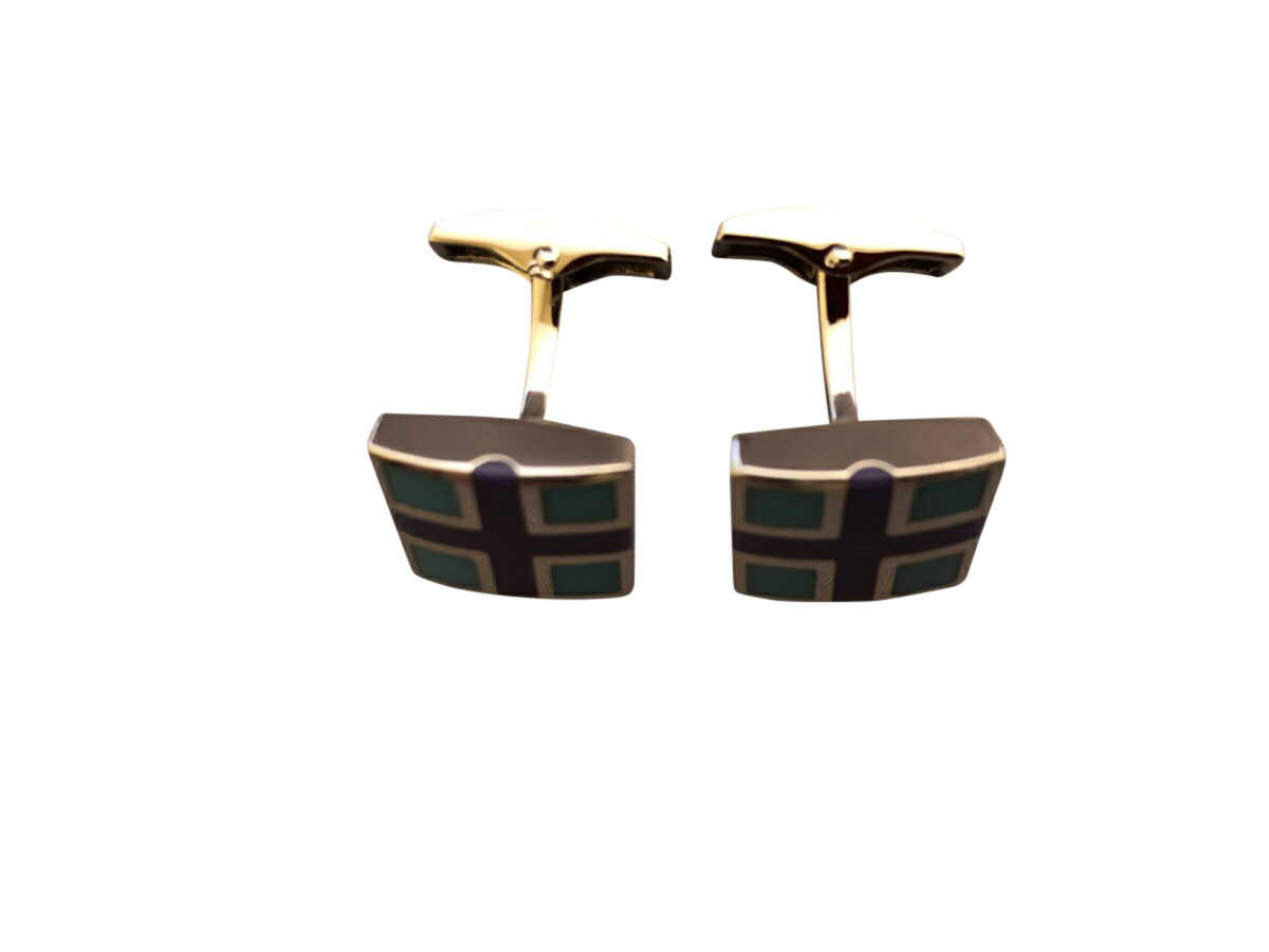 カフス カフリンクス Cufflinks メンズ 紳士 英国製 スクエアークロス Blue/Purple ブルー/パープル L014