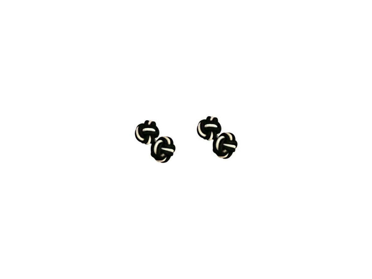 カフス カフリンクス ノットリンクス Cufflinks メンズ 紳士 黒＆白 Black/White L038