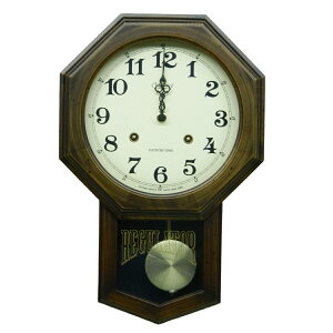 振り子 時計 壁掛け 電波 木製 日本製 八角 ブラウン おしゃれ ギフト プレゼント レトロ アンティーク インテリア リビング