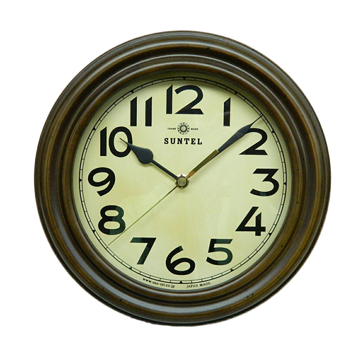 電波時計 壁掛け 日本製 木製 おしゃれ ギフト レトロ アンティーク インテリア ノスタルジック ブラウン さんてる