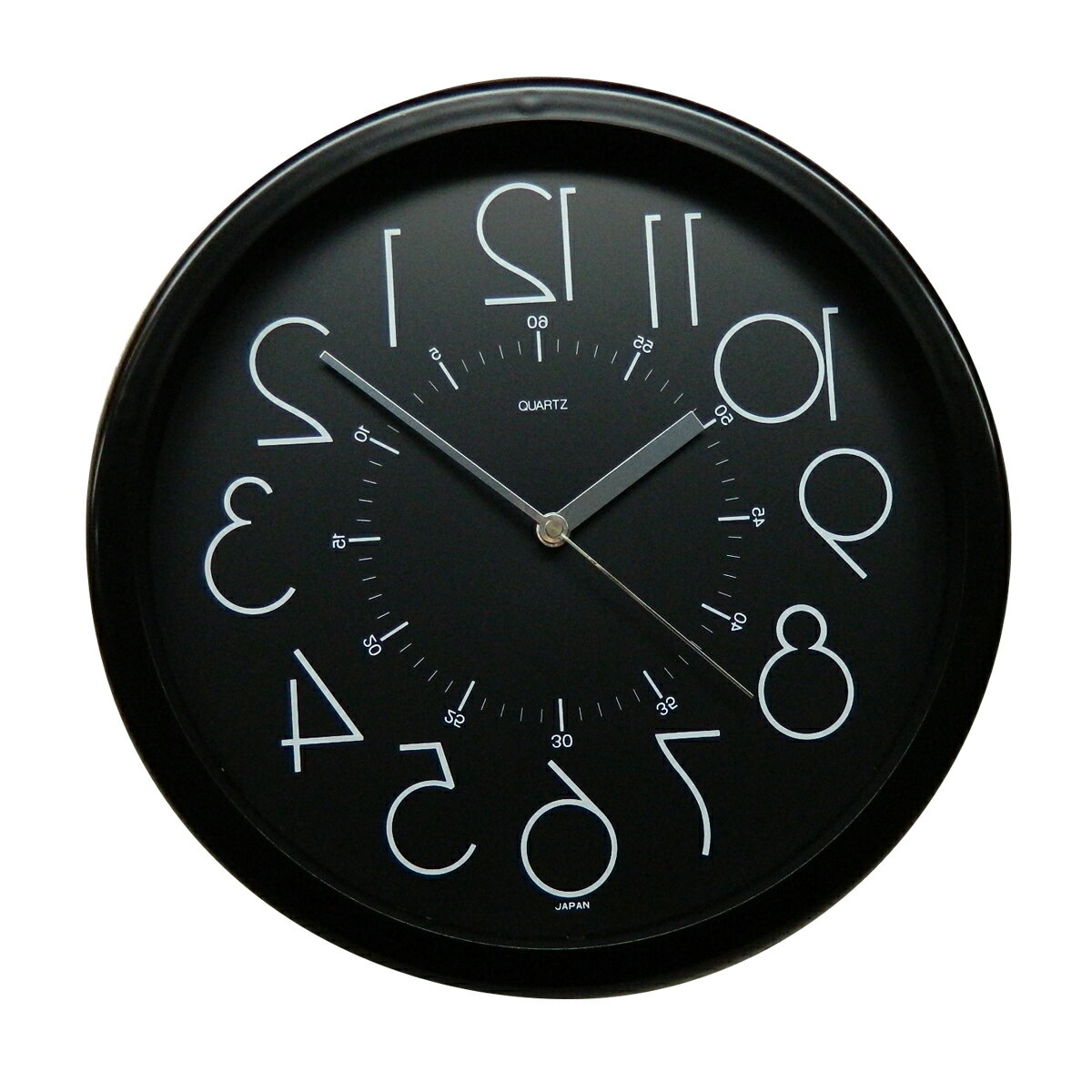 逆転時計 さんてる 壁掛け 壁掛け時計 美容院 美容室 理容室 床屋 おしゃれ ギフト プレゼント インテリア 日本製 ブラック