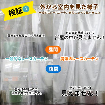 魔法のレースカーテン 昼夜透けない 遮像 レースカーテン ミラー 洗濯 夜も見えにくい 夜 見えない おしゃれ 国産 出窓 小窓 遮光カーテンと一緒に 幅100/150/200cm×丈88/98/103/108/118/133/148/176/183/188/193/198/213cm 片開き1枚入/両開き2枚組