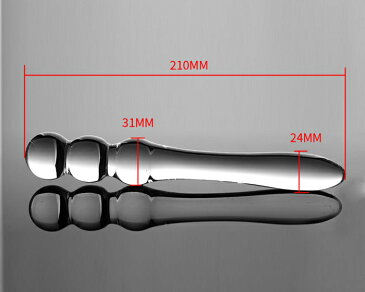 マッサージ ツボ押し棒 ガラス 透明 長さ21cm