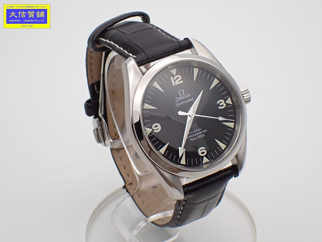Rakuten - OMEGA オメガ レイルスター 2803.52.37 コーアクシャル メンズウォッチ SS 自動巻き ブラックダイヤル OH済 新品仕上済 中古A-【中古】【大信質舗】【質屋出店】管理番号：B-2345