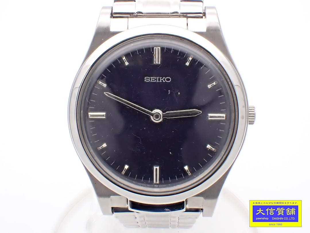 Rakuten - SEIKO セイコー 視覚障害者向けウオッチ メンズクォーツ 7C17-8000 SS ネイビーダイヤル 風防開閉式 盲人用 中古B【中古】【大信質舗】【質屋出店】管理番号：B-2374