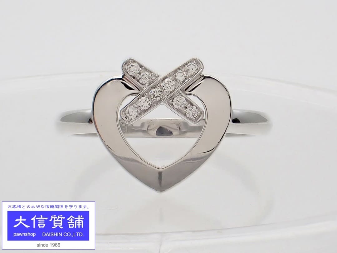 CHAUMET ショーメ 750 K18 ホワイトゴールド リアンドゥショーメ ダイヤリング ハート #51（10.5号） 3..