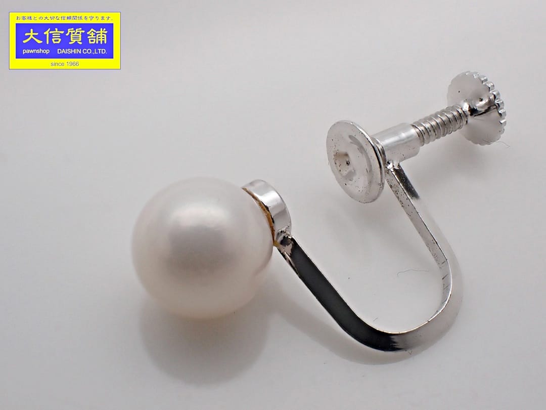 あこや真珠 パール イヤリング 7.0mm珠 片方のみ シルバー金具 1.0g 中古B+【中古】【大信質舗】【質屋出店】管理番号：C-8966