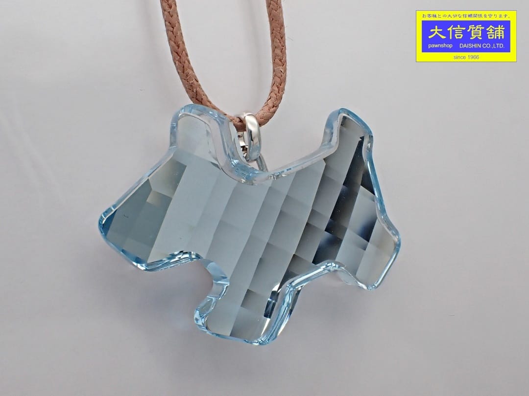 SWAROVSKI スワロフスキー ドッグペンダント チョーカー 43.5cm 7.0g 中古A【中古】【大信質舗】【質屋出店】管理番号：C-9134