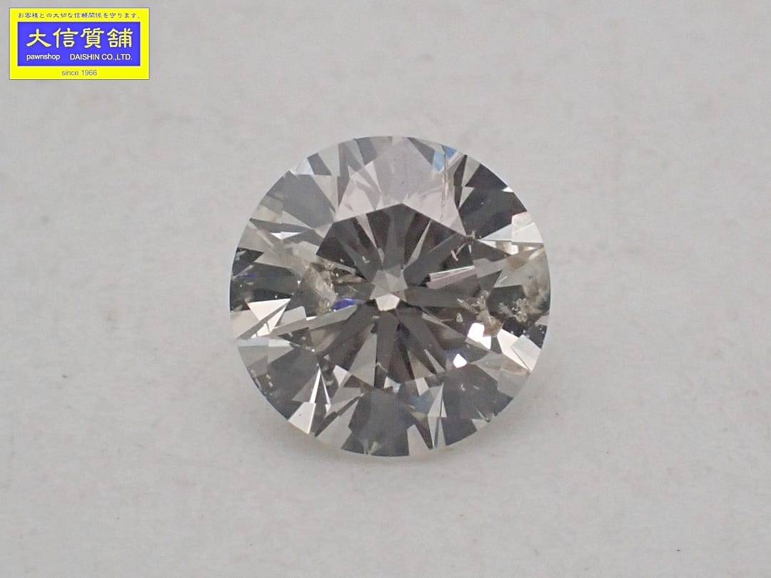 ダイヤモンドルース 0.472ct M（FAINT BROWN）カラー I-1クラリティ GOODカット 蛍光性STRONG BLUE 新..