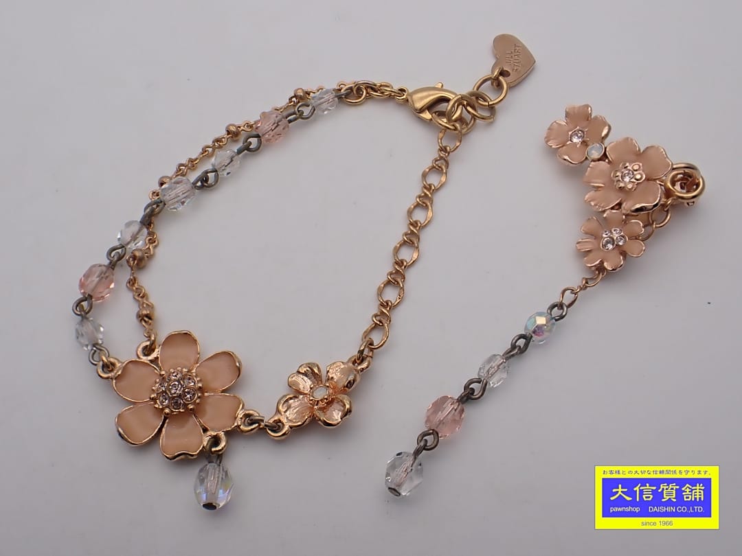 Rakuten - JILL STUART ジルスチュアート GP ブレスレット 片耳用イヤリングセット フラワーモチーフ 中古B+【中古】【大信質舗】【質屋出店】管理番号：C-9653