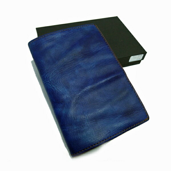 福山レザー 藍染 パスポートケース シエル 男女兼用 メンズ レディース 紳士用 男性用 女性用 青色 ブルー 革製品