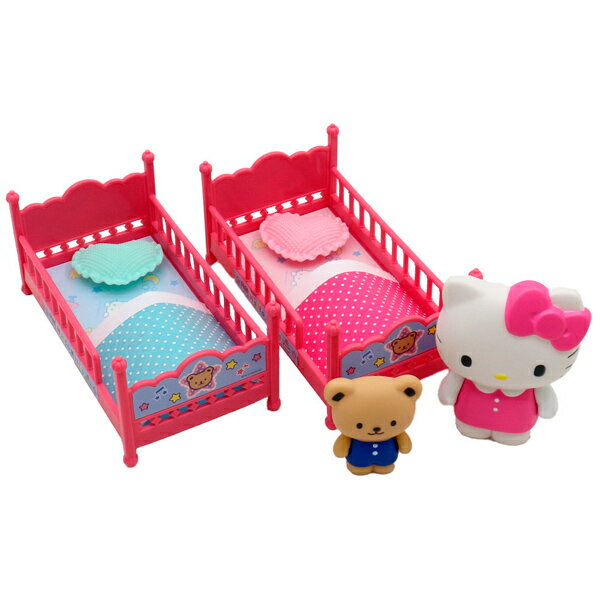 ハローキティ 2段ベッド キティちゃんをハートのクッションと可愛いお布団に寝かせて遊べる おままごと遊び ごっこ遊び おもちゃ 知育玩具