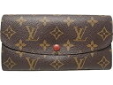 :ルイ ヴィトン モノグラム 二つ折り長財布 ポルトフォイユエミリー M60697 Louis Vuitton ヴィトン 財布【中古】