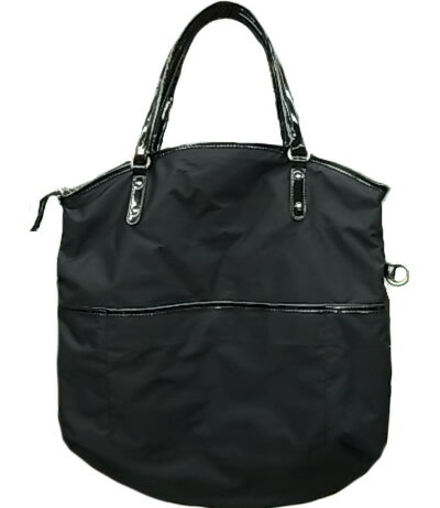 :アニエスベー ボヤージュ 2WAY ナイロンxエナメル 2WAY トートバッグ ショルダー agnes b.【中古】20524