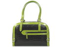 クロコダイル ショルダーバック ブラック&グリーン crocodile 【中古】美品