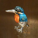 置き物 オブジェ シルバー925 カワセミ Sサイズ エナメル彩色 イタリア製 サツルノ インポート