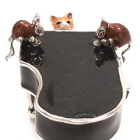 サツルノ:猫とねずみのシルバーオブジェ