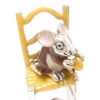 サツルノ:ねずみのシルバーオブジェ