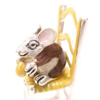 サツルノ:ねずみのシルバーオブジェ