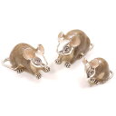 置き物 オブジェ シルバー925 ねずみ 3匹セット エナメル彩色 イタリア製 サツルノ インポート